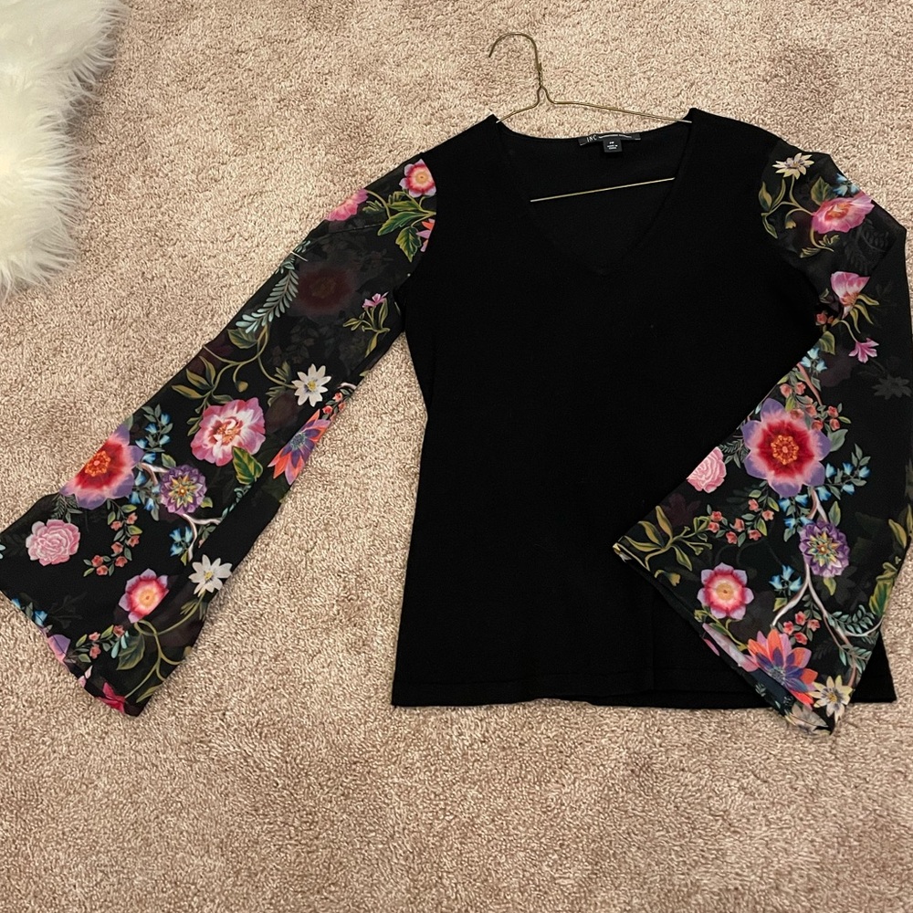 Ladies INC Long Bell Sleeve Top Size Petite
